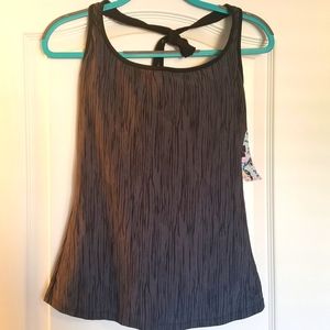 Gray and Black Hapari Tankini Halter Top